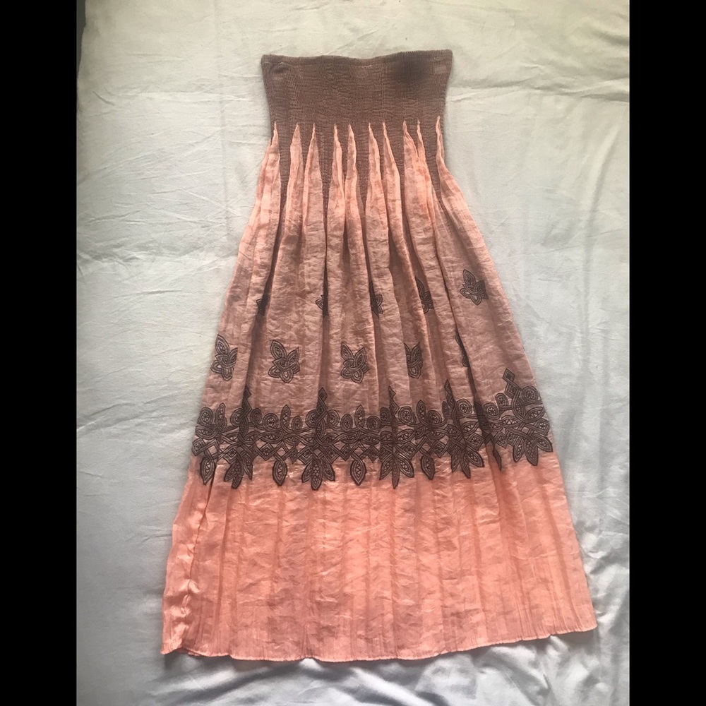 Lapis long fully lined skirt.